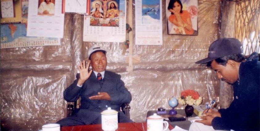 The late S S. Khaplang, centre, seen here at his camp in Myanmar. Photo: samir kar purkayastha/PCDN