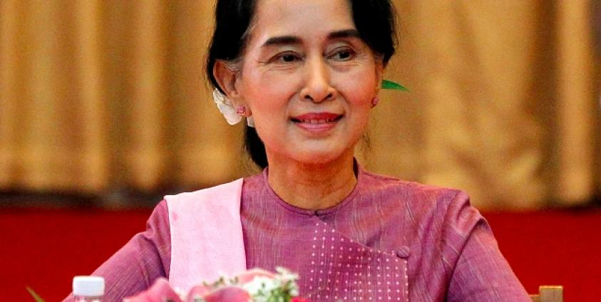 Aung San Suu Kyi, who assumed the office of State Counselor on 6 April 2016