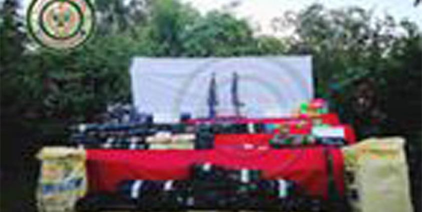 Drugs and weapons seized by the PSLF/TNLA (Photo - PSLF/TNLA News & Information Department)