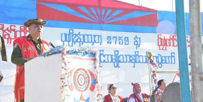 ဧရာဝတီတိုင်းဒေသကြီးအစိုးရအဖွဲ့ (ဝက်ဆိုဒ်) စစ်ဘက်ဆိုင်ရာ အရာရှိချုပ်ဖြစ်လာသူ ဗိုလ်ချုပ် ရဲဝင်းဦးကို တွေ့ရစဉ်။