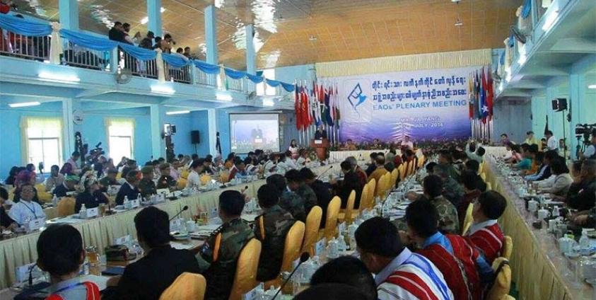 The first day of the four-day plenary meeting of Ethnic Armed Organizations (EAOs) held in Mai Ja Yang, Kachin State on 26 July 2016. Photo: Khin Su Kyi/Mizzima