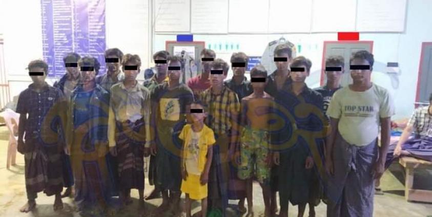 ဂွမြို့နယ်တွင် စက်တင်ဘာလ ၂ ရက်နေ့က ဖမ်းဆီးခံရသည့် မွတ်ဆလင်များအားတွေ့ရစဉ်။ (ဓာတ်ပုံ- ရခိုင်နေ့စဉ်)