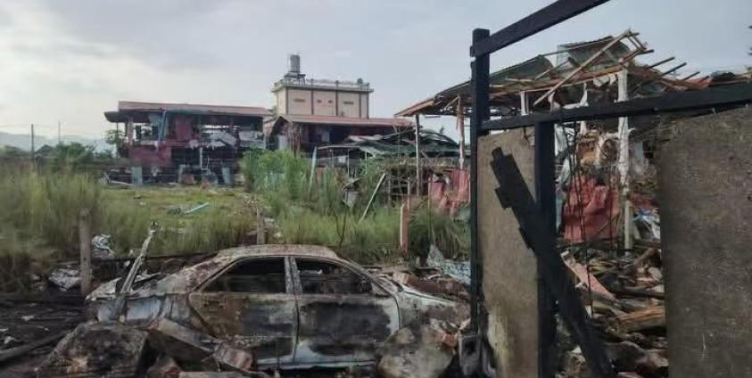 လက်နက်ကြီးကျပေါက်ကွဲတဲ့နေရာ (ပုံ - ပေးပို့)