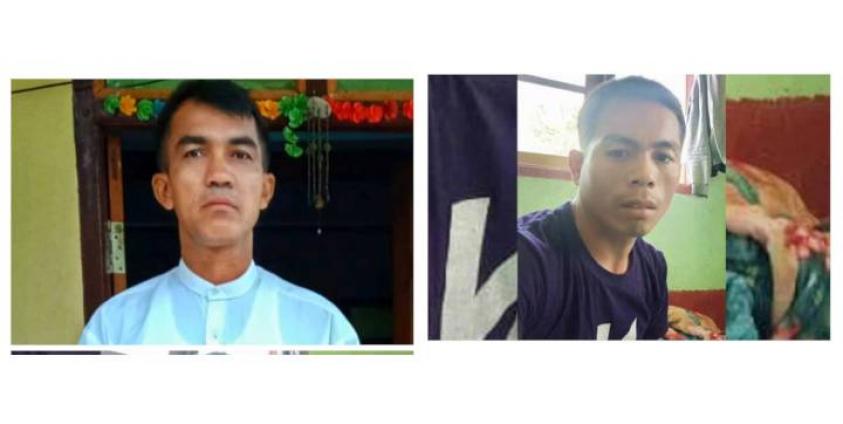 ဖမ်းဆီးခံထားရပြီး မိသားစုနှင့်အဆက်အသွယ်မရသေးသည့် ပုဏ္ဏားကျွန်းမြို့မှ ဦးမောင်သီးခိုင်နှင့် ကျောက်တောမြို့က ဝိရတနာစစ်ဘေးရှောင်စခန်းမှ ကိုကျော်ဟိန်းတို့အား တွေ့ရစဉ်