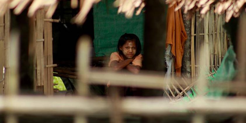 ရခိုင်ပြည်အတွင်းက စစ်ဘေးရှောင်စခန်းတစ်ခုကို တွေ့ရစဉ်။