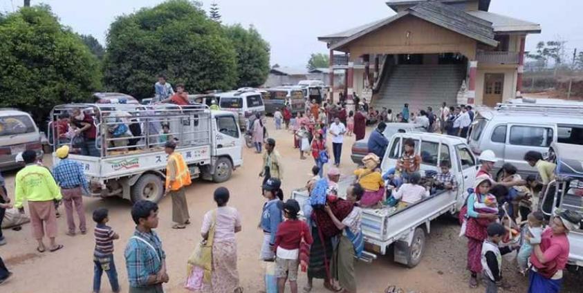 ကျောက်မဲမြို့ အောင်မင်္ဂလာကျောင်းတိုက် ရှိစစ်ရှောင်များ