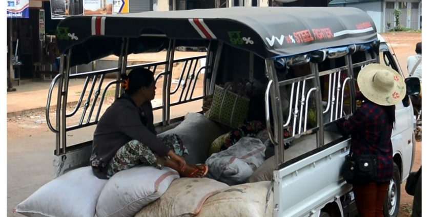 ဝဥများကို မြို့နယ်စျေးများထိ လာရောက်ဝယ်ယူကြသည့် စျေးသည်ကားများကိုတွေ့ရစဉ်