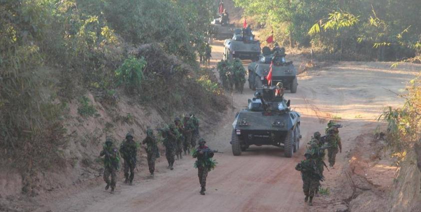 စစ်ကောင်စီတပ်၏ စစ်ရေးလေ့ကျင့်မှုတစ်ခု။ ဓာတ်ပုံ - cincds