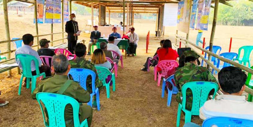 လိုင်ဇာမြို့ဝင် Quarantine နေရာသတ်မှတ်အဖွင့်ဆုတောင်းပွဲ (ဓါတ်ပုံ-covidninghkap comiti)