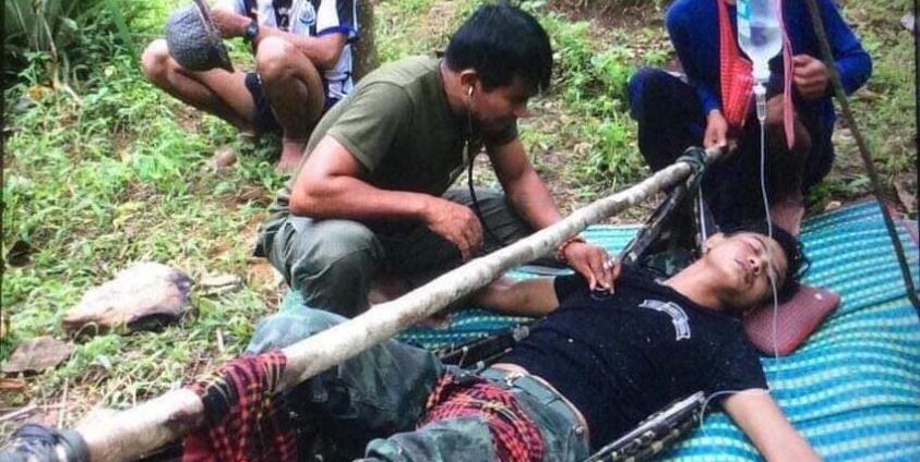 NMSP soldier was injured by the landmine on October 15 (Photo – Facebook)