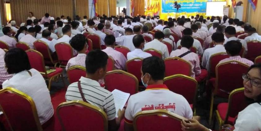 ပထမအကြိမ် မွန်ညီညွတ်ရေးပါတီဗဟိုညီလာခံကို ၂၀၂၂ ခုနှစ်အတွင်းက ကျင်းပခဲ့သည်။ (IMNA)