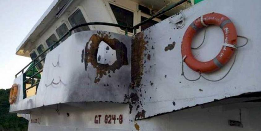 The AA also attacked six vessels including the Tatmadaw navy crafts in Kaladan River on 22 November. (Photo - The Commander-in-Chef's Office)