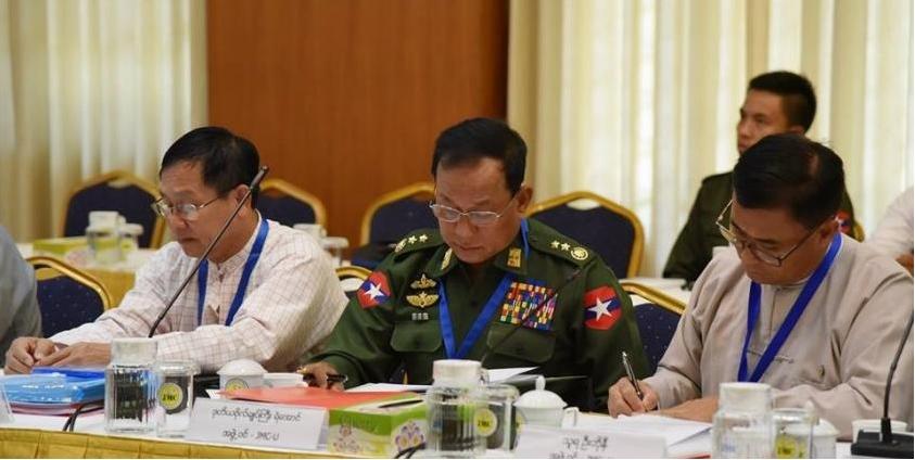 The MNLA’s chief of staff Maj-Gen Layi Gakao (left) attends the 18th meeting of the JMC-U (photo/Facebook)