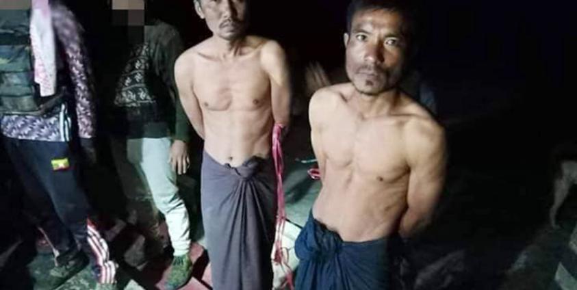 ဖမ်းဆီးခံခဲ့ရသည့် ဦးခင်မောင်လှနှင့် ဦးကျော်နိုင်/ ဓာတ်ပုံ - ဦးအောင်သောင်းရွှေ