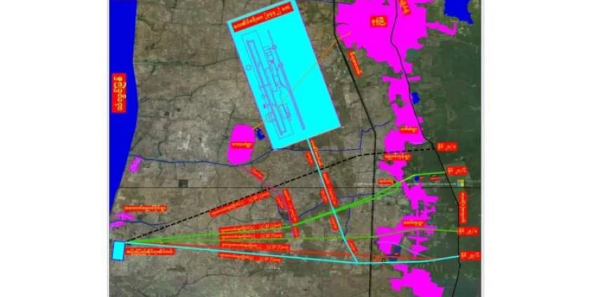 နိုင်ငံတကာအဆင့်မီ အပြည်ပြည်ဆိုင်ရာလေဆိပ် နှင့် ဆိပ်ကမ်း စီမံကိန်း မြေပုံ  (IMNA)