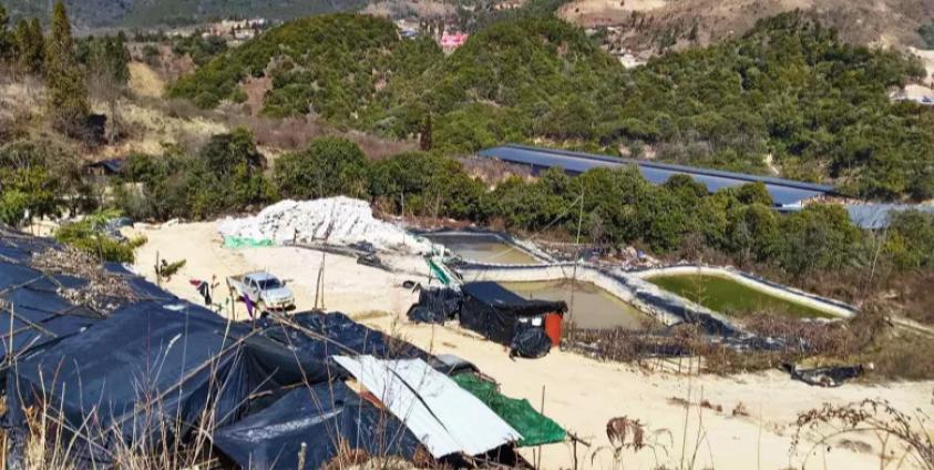 A rare earth metal (REM) mining site in Pang War Town