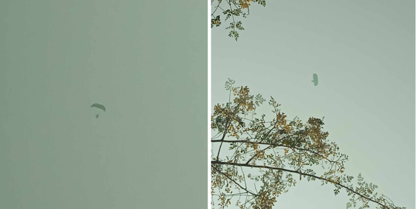 စစ်ကောင်စီ၏ အင်ဂျင်တပ်လေထီး Paramotor များ။ (Photo – CJ)