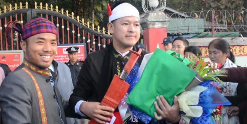 Paul Lu at in front of Myitkyina prison when he was released on Dec. 16, 2019.