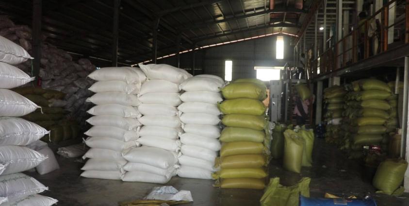 Inside a rice mill in Sittwe