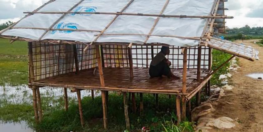 စစ်တွေမြို့နယ် ပလ္လင်ပြင်(မွတ်ဆလင်)ကျေးရွာမှ ကင်းရုံအား တွေ့ရစဉ်