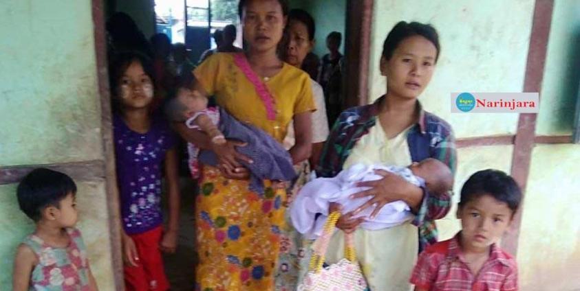 များမကြာမီက ဘူးသီးတောင်မြို့နယ် စည်တောင်သို့ ထွက်ပြေးလာကြရသည့် လသားကလေးများနှင့် မိခင်များ