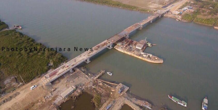  ပုဏ္ဍားကျွန်း- ရသေ့တောင်လမ်းပေါ်ရှိ ရသေ့တောင်တံတား တည်ဆောက်နေမှု