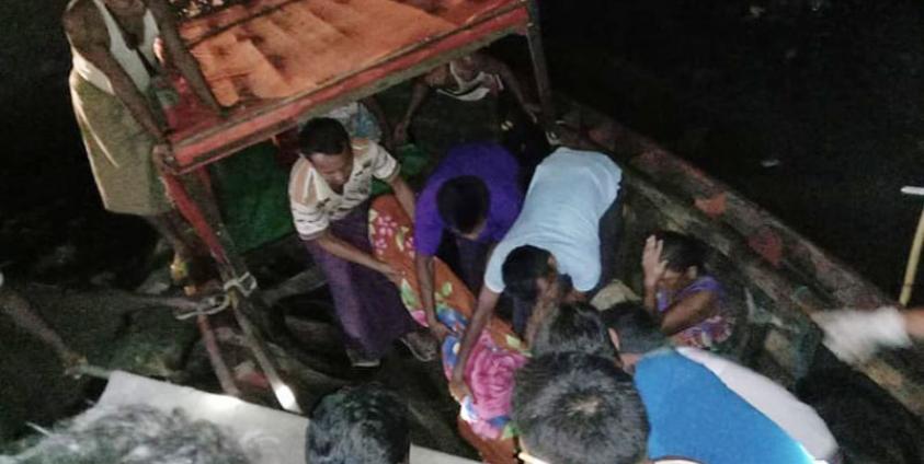  The body of U Thein Maung was brought to Rathedaung hospital. Photo: Kane Thar (Soe Thein)