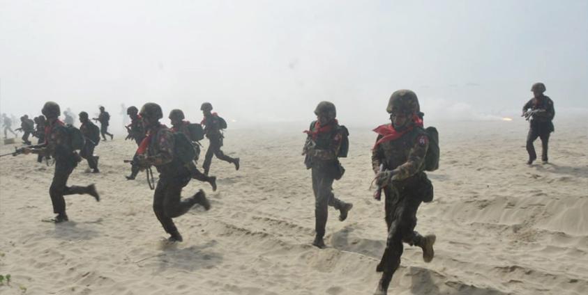 စစ်ကောင်စီ၏ စစ်ရေးလေ့ကျင်မှုတစ်ခု။ ဓာတ်ပုံ - CINCDS