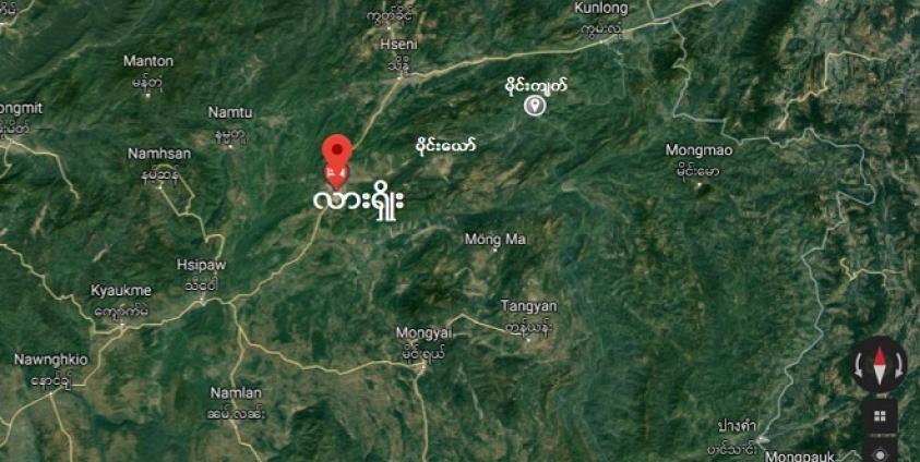 မိုင်းကျက်အုပ်စုနေရာပြမြေပုံအား Google Earth မှတွေ့ရပုံ