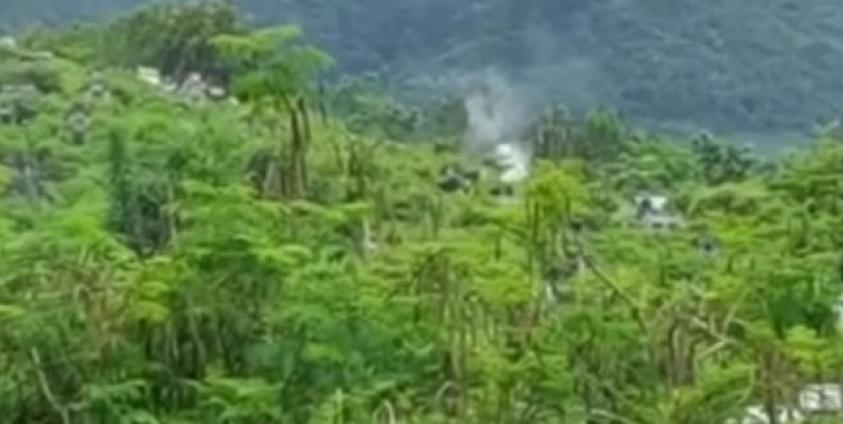 ပန်ဆိုင်းမြို့နယ်အတွင်း ဖြစ်ပွါးသောတိုက်ပွဲမှ လက်နက်ကြီးကျည် ရွာအနီးကျရောက်