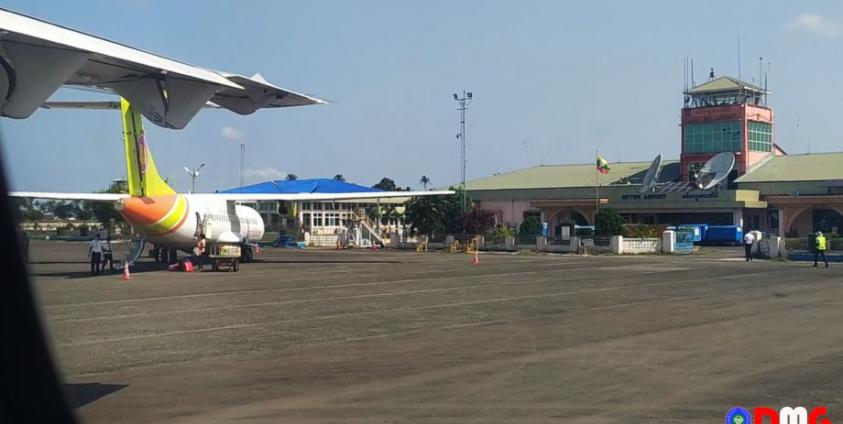 ယခုနှစ်အတွင်း စစ်တွေလေဆိပ်အား တွေ့ရစဉ်။ ဓာတ်ပုံ - DMG