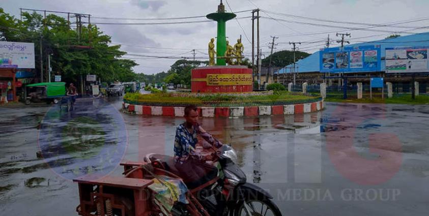 စစ်တွေမြို့ လမ်းမကြီးတစ်နေရာကို တွေ့ရစဉ်။