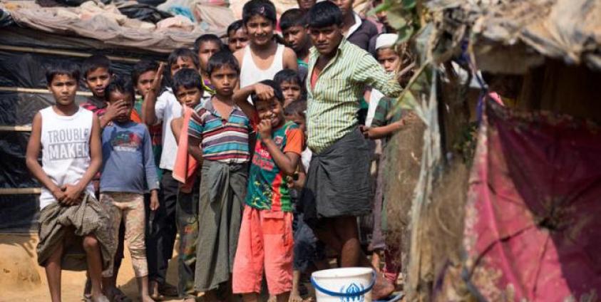 Rohingya refugees in the Kutupalong Rohingya refugee camp, in Cox's Bazar, Bangladesh. Photo: Peter Klaunzer/EPA