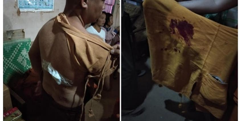 Photo by Mansam Youth-ဗုံးစထိမှန်သည့် သံဃာတော် နားတုံကျောင်းတိုက်ဆရာတော်ဦးမူးလိန္တ