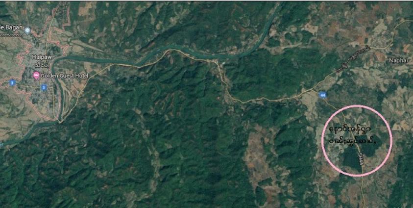 Form Google Map/သီပေါမြို့နယ် တိုက်ပွဲဖြစ်ပွါးသည့် နောင်အန်ရွာပြမြေပုံ