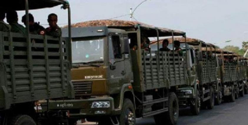 Photo Credit to KNG/ သျှမ်းပြည်မြောက်ပိုင်းသို့ တက်သွားသည့် စစ်ကားကြီးများ