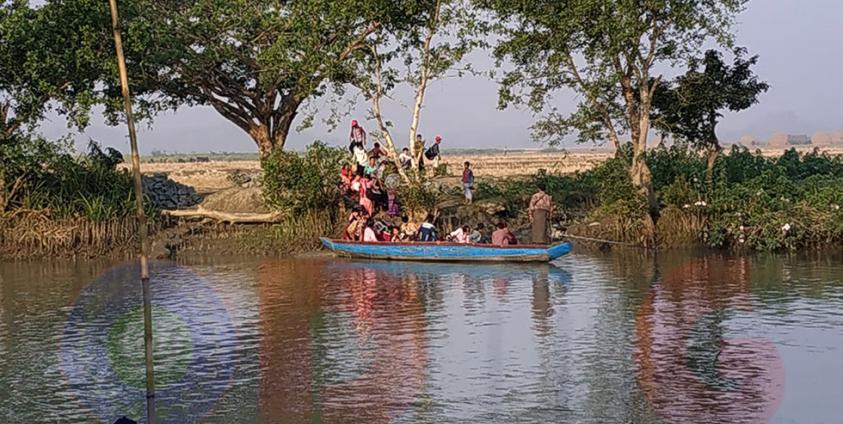 အောင်ဇေယျကျေးရွာသို့ ထွက်ပြေးလာကြသည့် စစ်ဘေးရှောင်များ