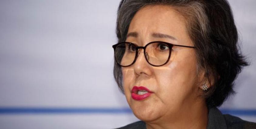 United Nations Special Rapporteur on the situation of Human Rights in Myanmar, South Korean university professor Yanghee Lee, addresses the media in Dhaka, Bangladesh, 25 January 2019. Photo: Monirul Alam/EPA