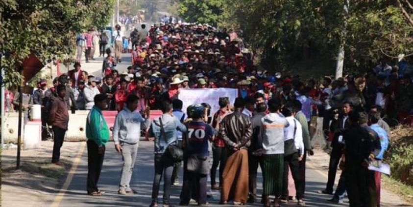 Students during the protest. Photo: Kayan New Generation Youth - KNGY/Facebook