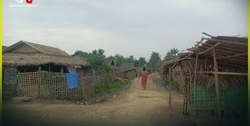 ရသေ့တောင်မြို့နယ် စေတီပြင်စစ်ဘေးရှောင်စခန်းအား ၂၀၂၅ ဧပြီလအတွင်းက တွေ့ရစဥ်။