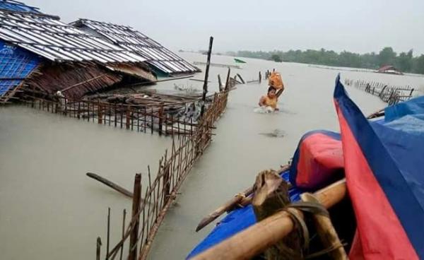 Flooding in Rakhine. Photo: Narinjara