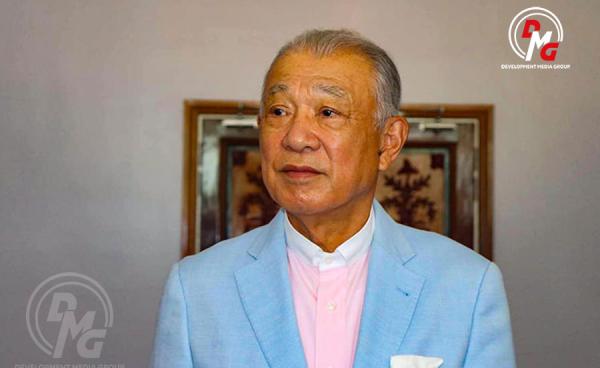 ဓာတ်ပုံ - DMG / (ပုံစာ - နီပွန်ဖောင်ဒေးရှင်း ဥက္ကဋ္ဌ မစ္စတာ ဆာဆာကာဝါအား ၂၀၂၁ ခုနှစ်က စစ်တွေမြို့တွင် တွေ့ရစဉ်။)