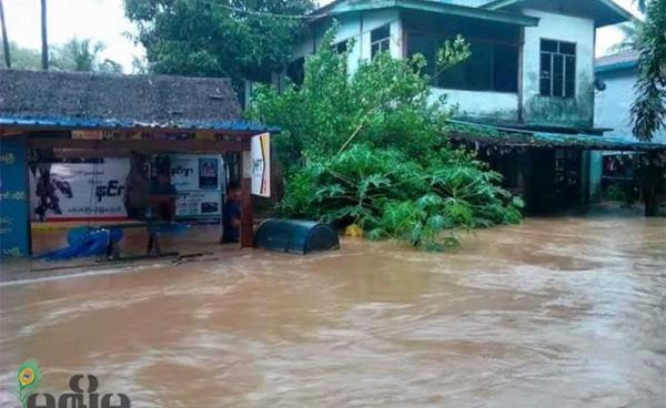 သံတွဲမြို့ ရေကြီးမှုမြင်ကွင်း (CJ/သံတွဲ)