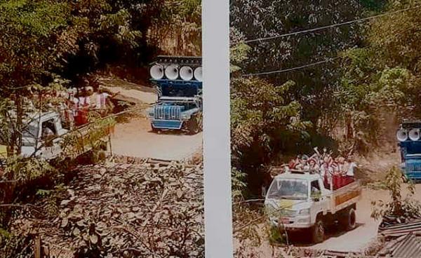 ဘုရားထီးတော်ပင့်ဆောင်ရန်သွားရောက်နေကြစဉ် (Southern Myanmar News)