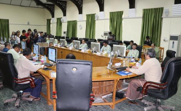 မွန်ပြည်နယ်အစိုးရ သတင်းစာရှင်းလင်းပွဲ (မွန်ပြည်နယ်အစိုးရရုံး)