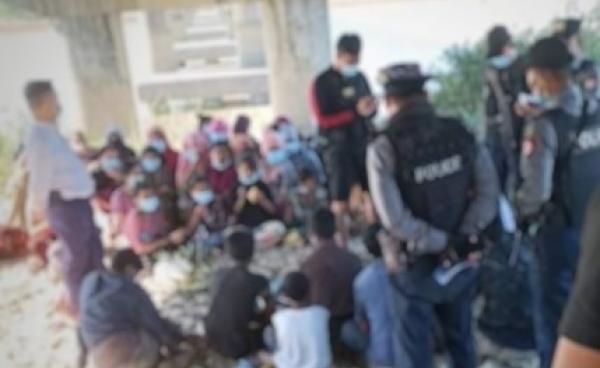 ရန်ကုန်တိုင်း၊ ကျောက်တန်းမြို့နယ်တွင် ဖေဖော်ဝါရီလ ၈ ရက်နေ့က ဖမ်းဆီးခံရသော မွတ်ဆလင်များ။ (Photo Crd - Cape Diamond)