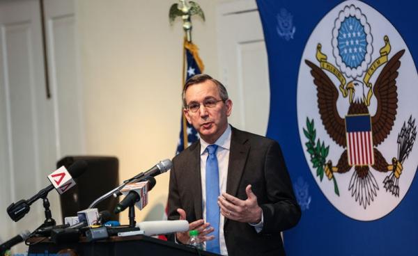 U.S. ambassador Scot Marciel speaks at the American Center in Yangon on 10 May, 2016. Photo: Hong Sar/Mizzima