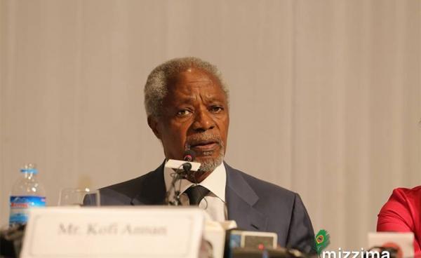 Mr Kofi Annan speaks at the press conference. Photo: Thet Ko for Mizzima