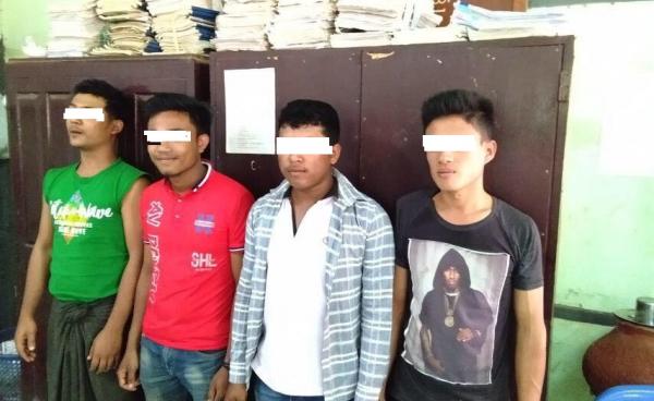 ရေးမြို့အာဇာနည်ဗိမာန်ဖျက်ဆီးမှုဖြင့် ဖမ်းဆီးရမိသောလူငယ် ၄ ဦး(MNA)