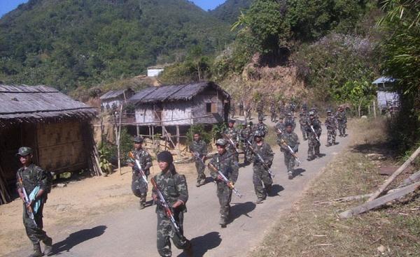 Manipuri rebels on India-Myanmar border. Photo: Subir Bhaumik